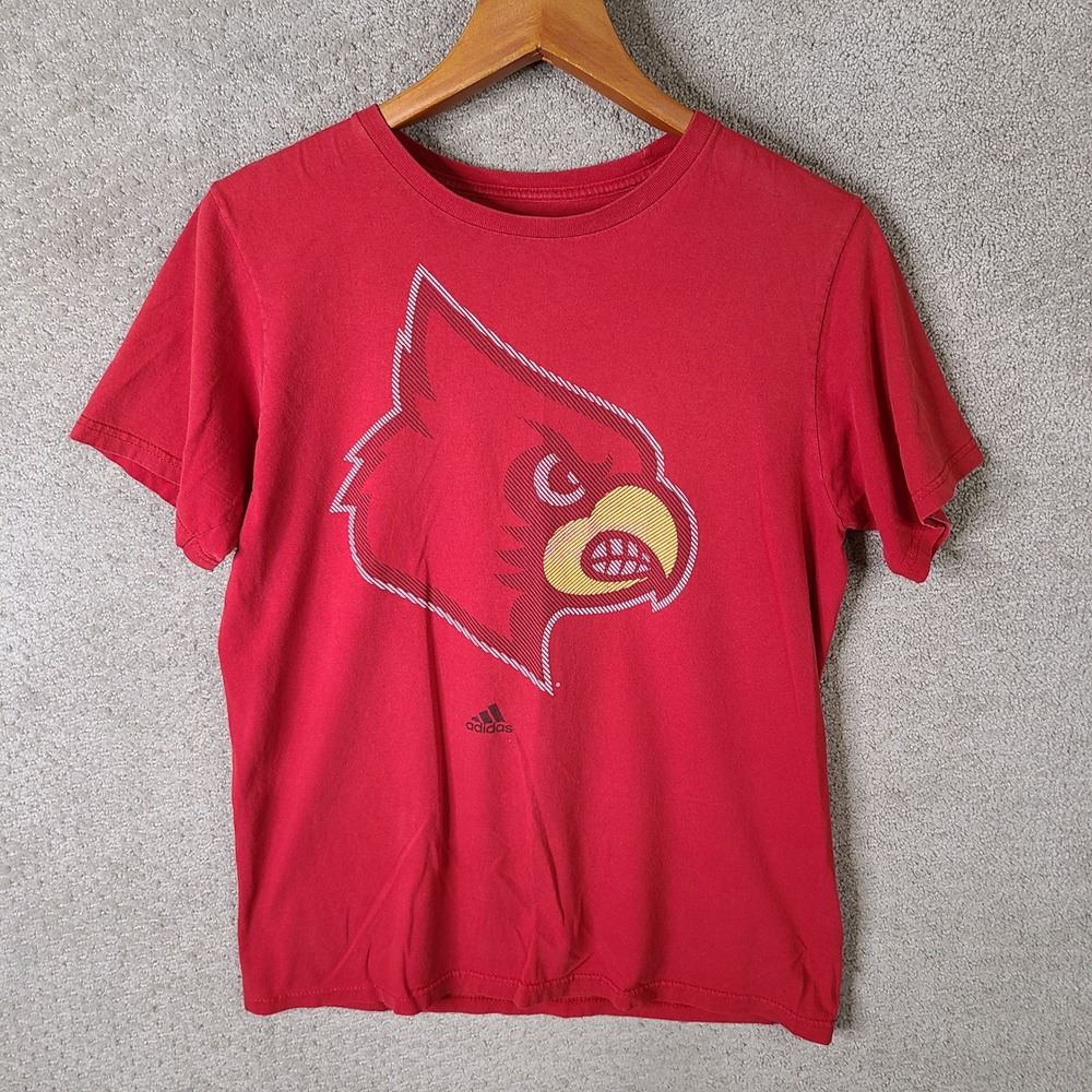 Adidas Shirt Womens Medium Red Louisville Cardinals Cotton Short Sleeve‎ Casual